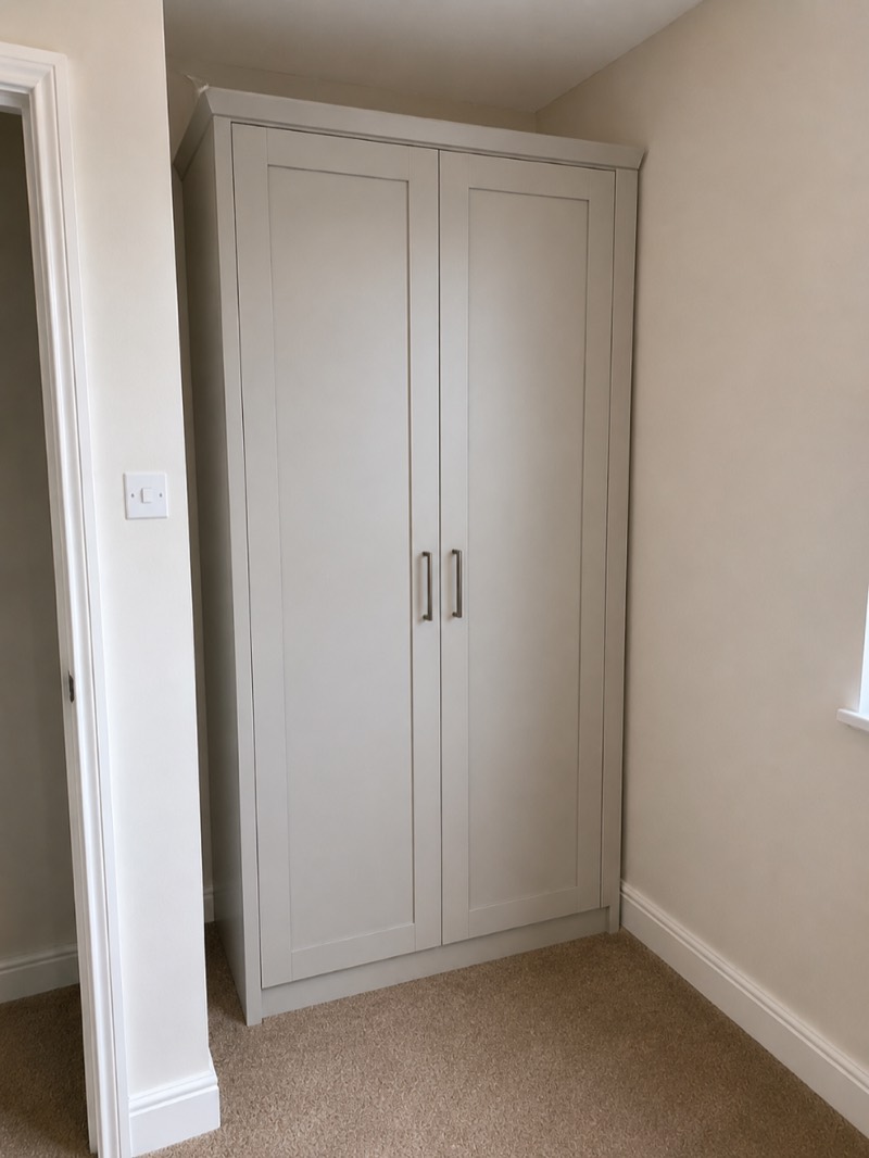 After — assembled fitted wardrobe in a Morningside bedroom